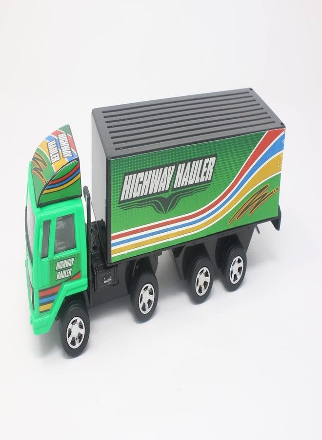 Shinsei Cargo Carrier Truck Maintenance Free Pullback Spring Action Race Toy Gift for Boys 3+ Years. Strong ABS Plastic, NO Sharp Edges, BIS Certified. Pack of 1, Color Green - Image 1